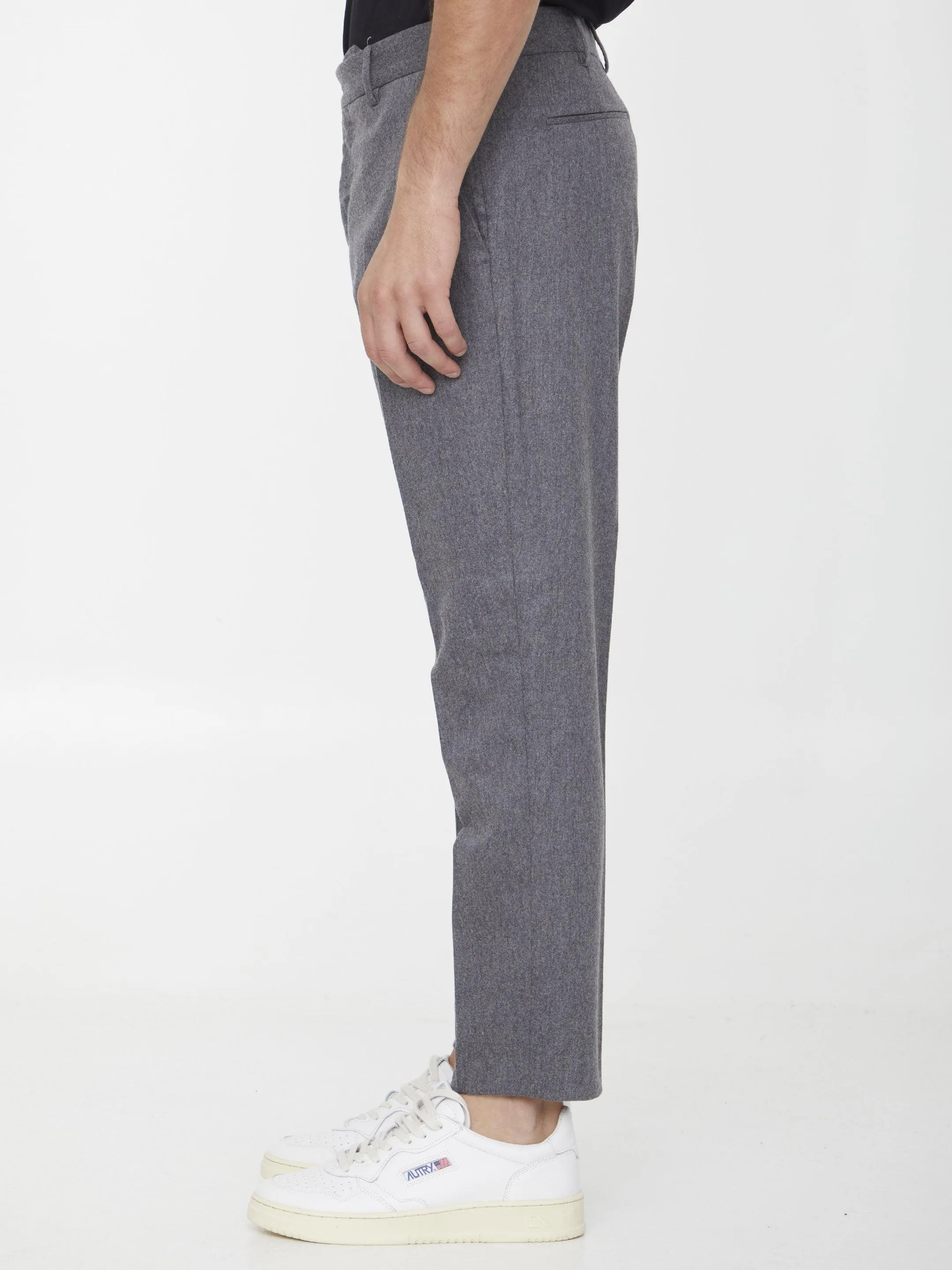 Pt Torino Grey Wool Trousers