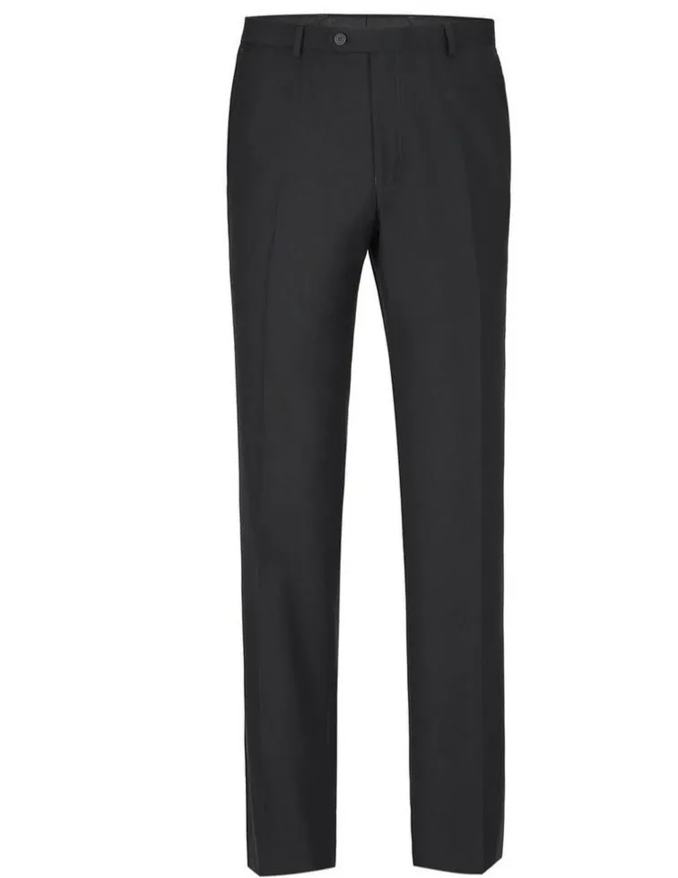 Renoir Solid Black Men's Slim Fit Dress Pants Flat Front