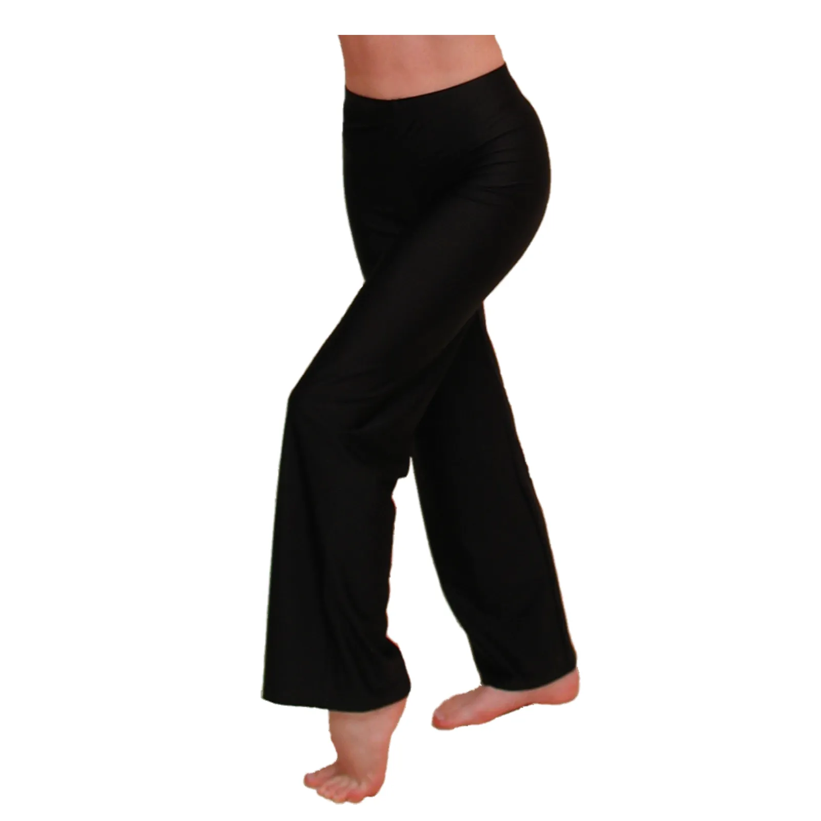 SALE - CHRIS - LYCRA WIDER STRAIGHT LEG TROUSERS - BLACK