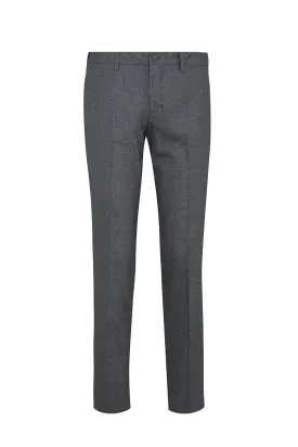 Slim Fit Gray Side Pocket Low Waist Wool Dress Pants