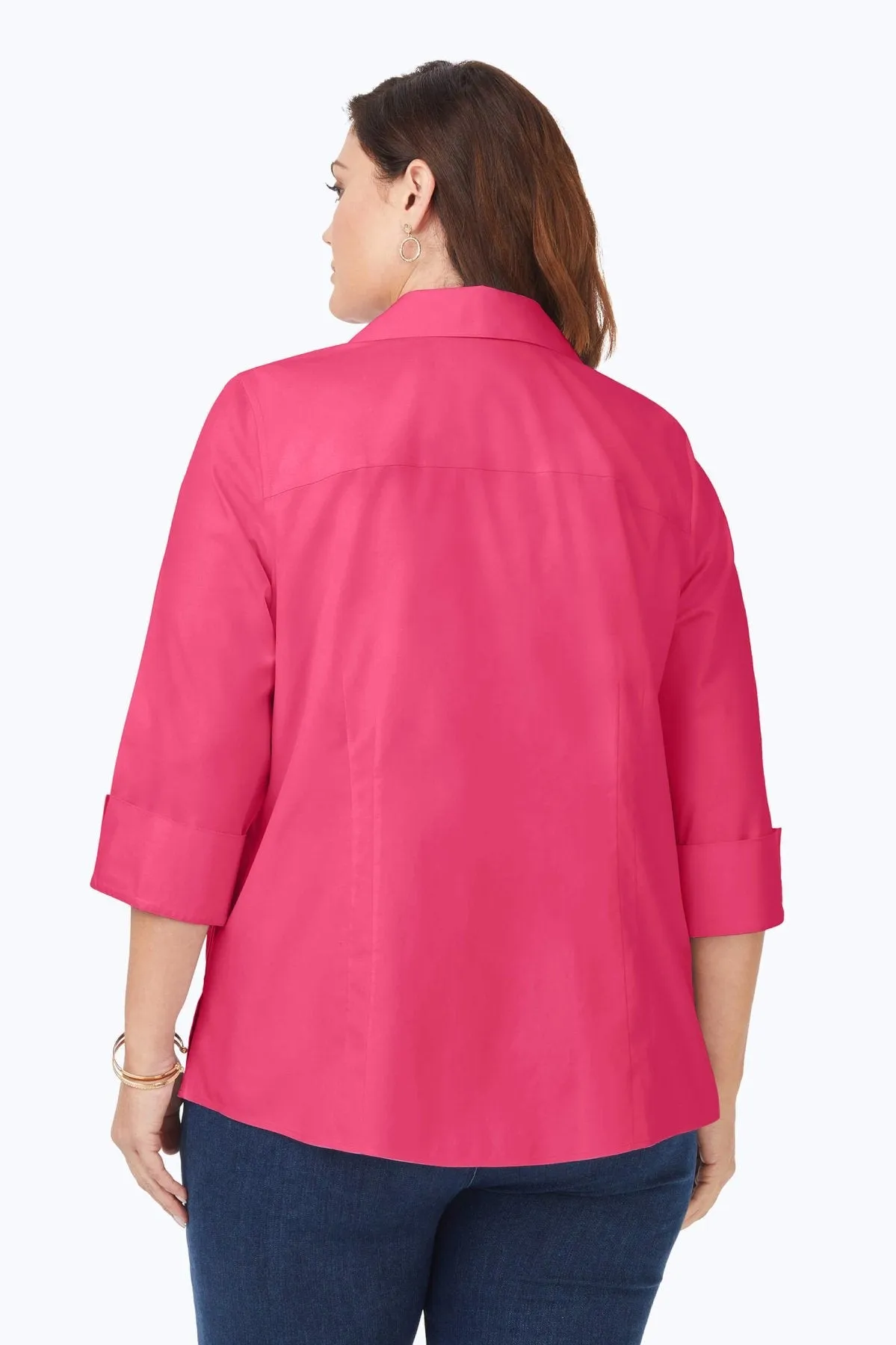 Taylor Plus Pinpoint No Iron 3/4 Sleeve Shirt