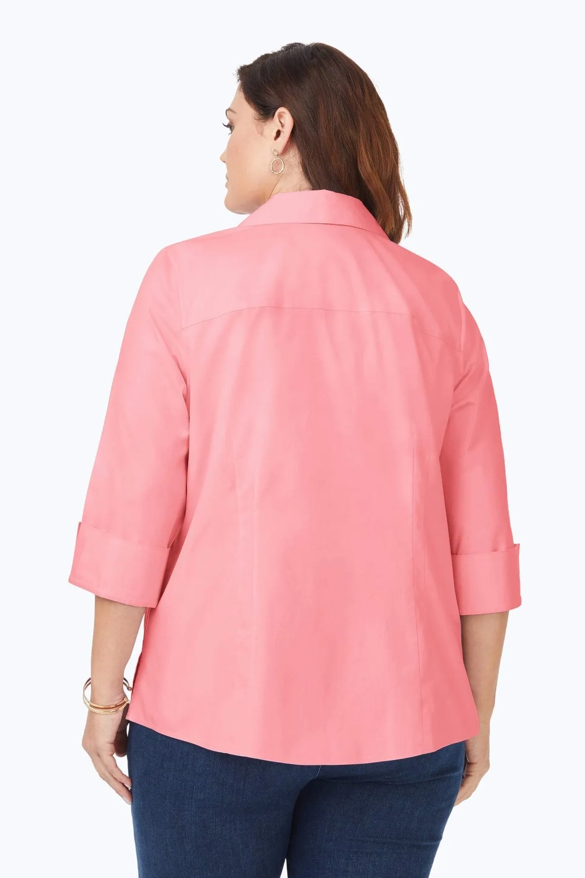 Taylor Plus Pinpoint No Iron 3/4 Sleeve Shirt