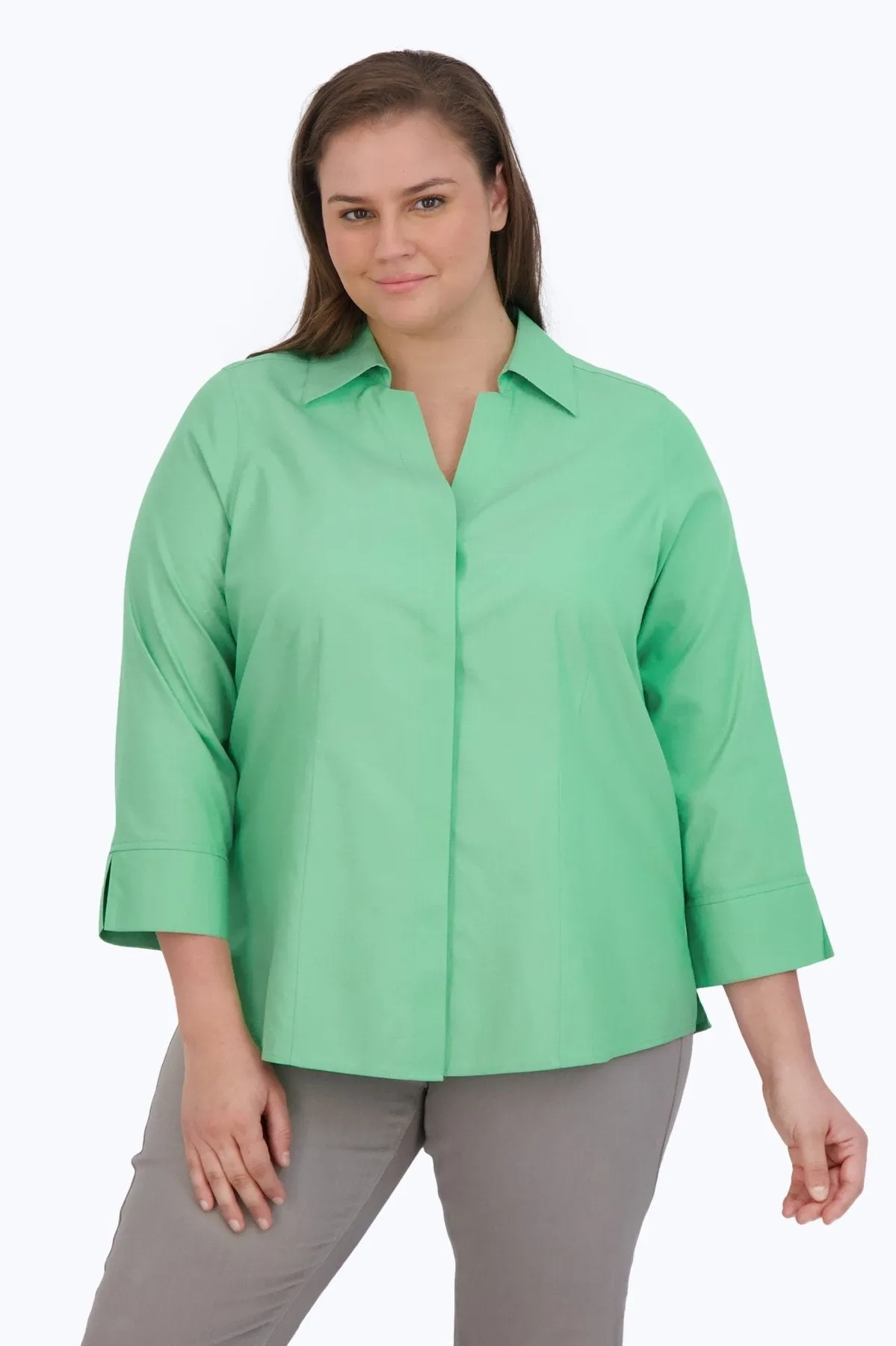 Taylor Plus Pinpoint No Iron 3/4 Sleeve Shirt