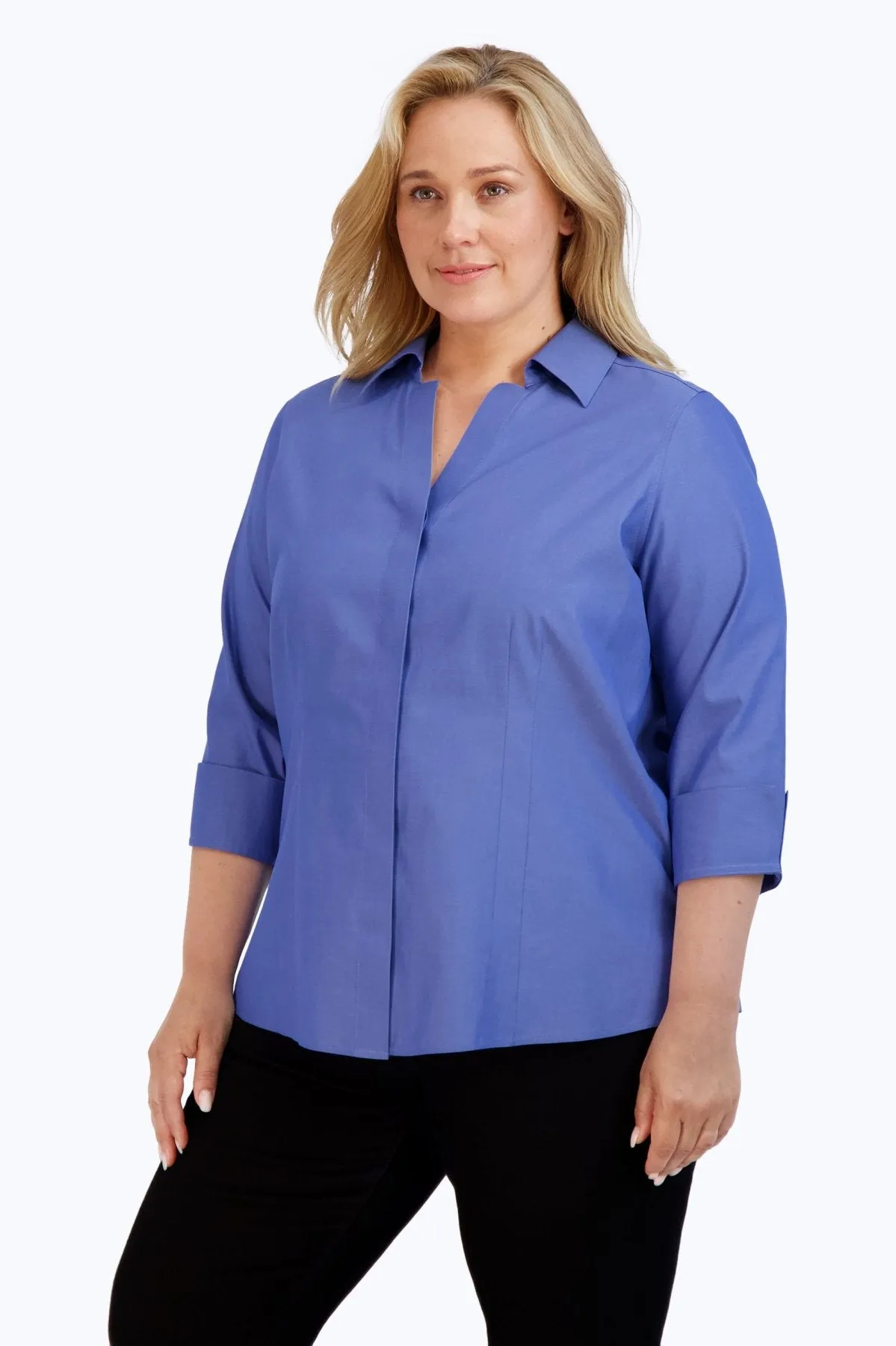 Taylor Plus Pinpoint No Iron 3/4 Sleeve Shirt