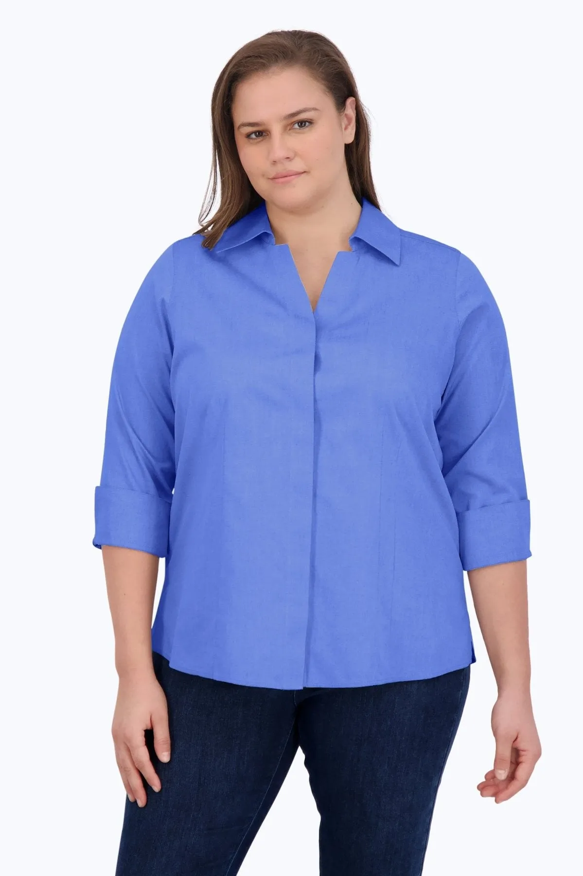 Taylor Plus Pinpoint No Iron 3/4 Sleeve Shirt