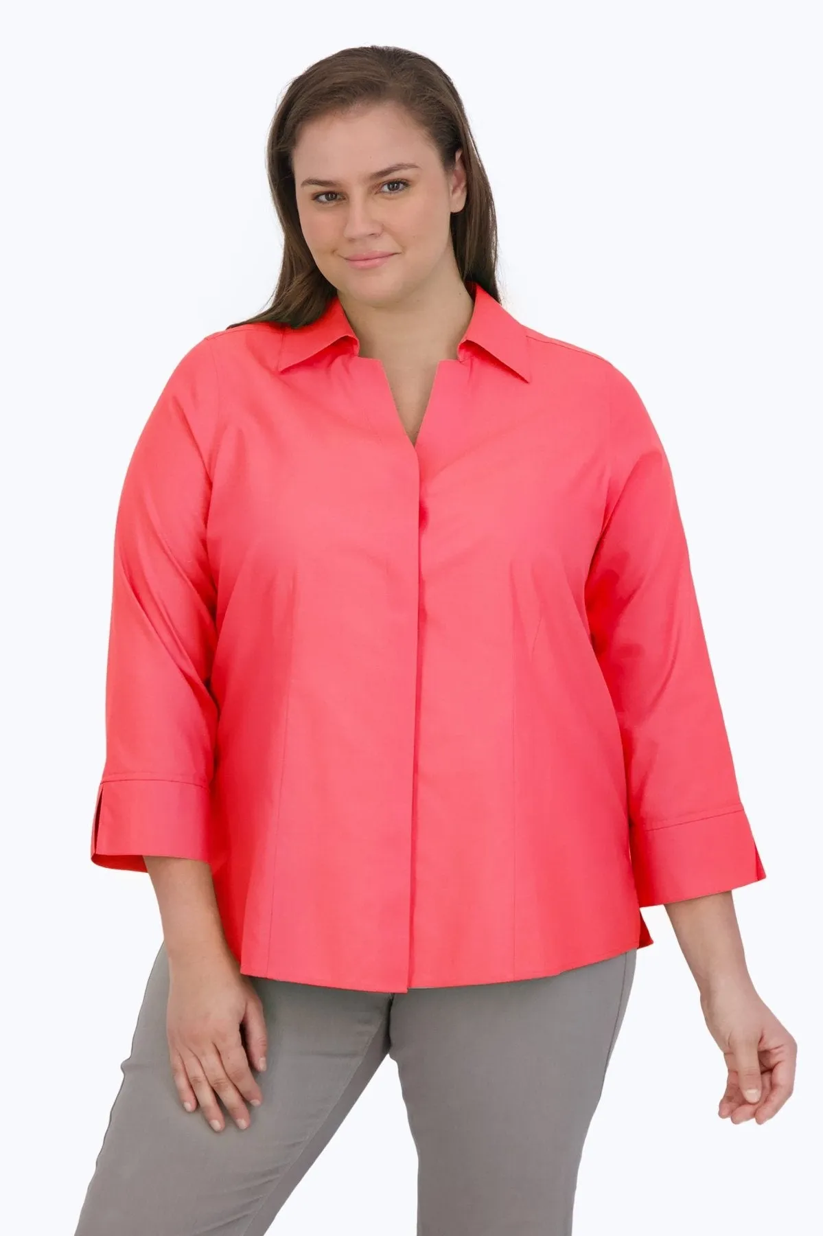 Taylor Plus Pinpoint No Iron 3/4 Sleeve Shirt