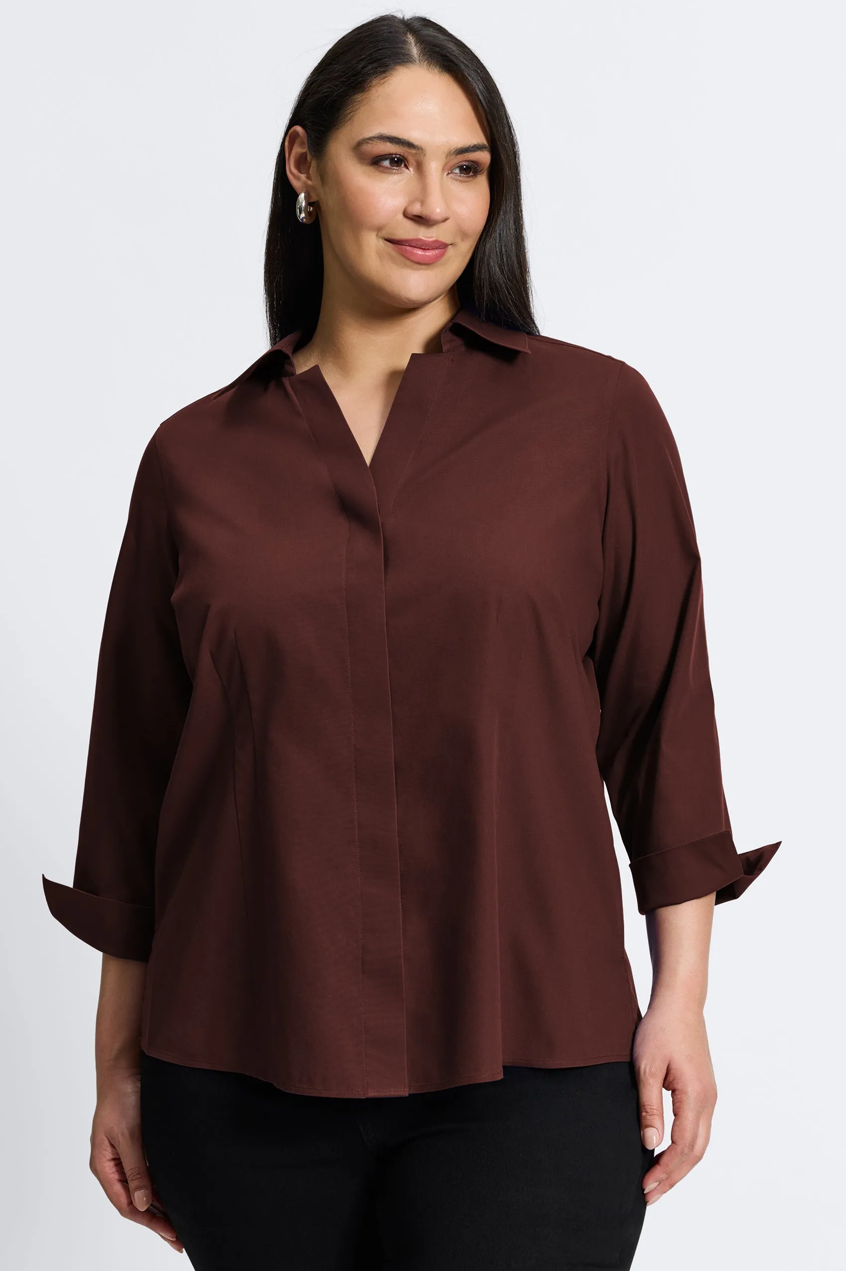 Taylor Plus Pinpoint No Iron 3/4 Sleeve Shirt