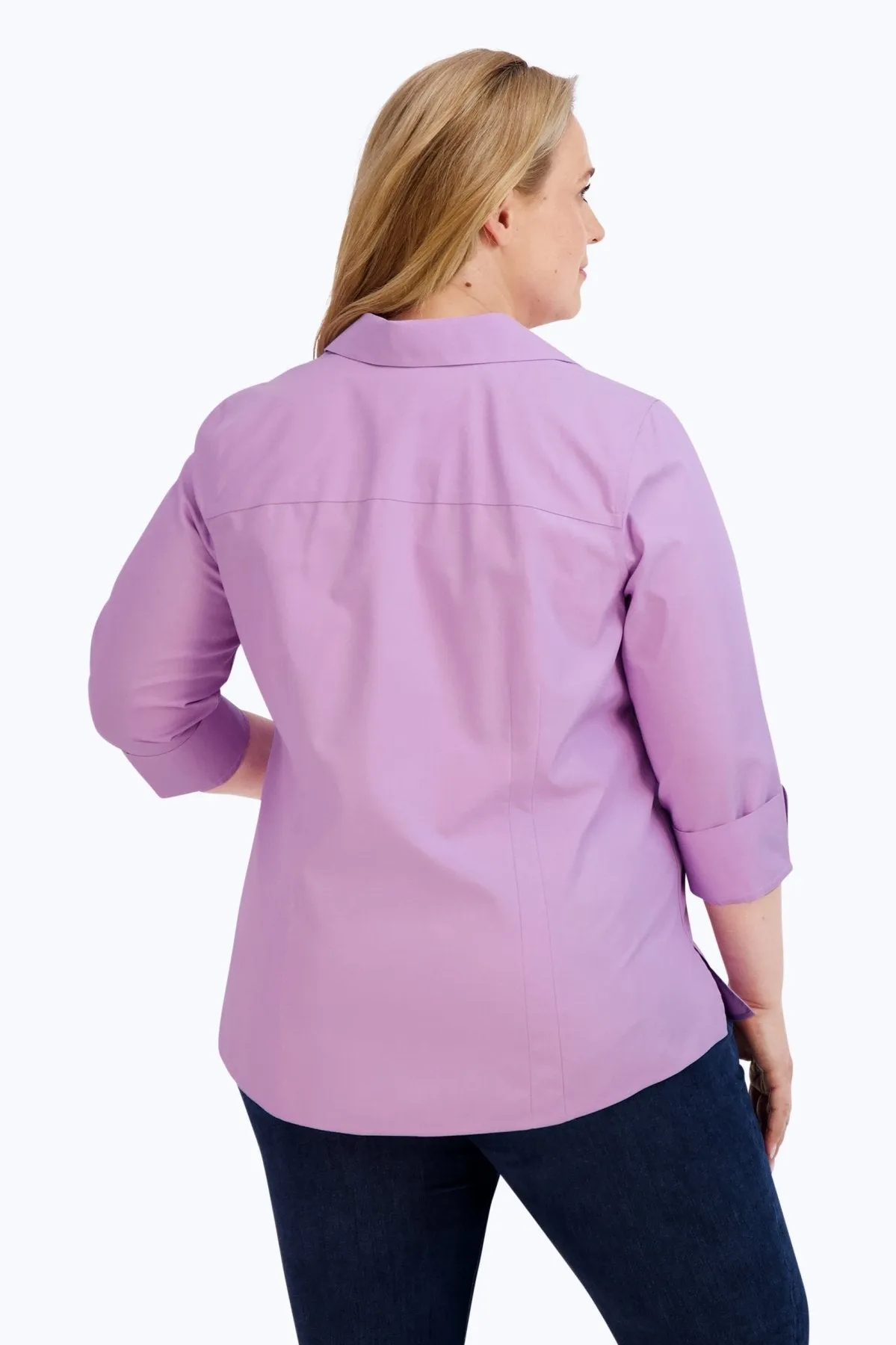 Taylor Plus Pinpoint No Iron 3/4 Sleeve Shirt