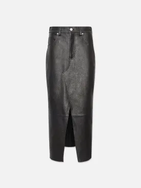 The Leather Midaxi Skirt -- Black