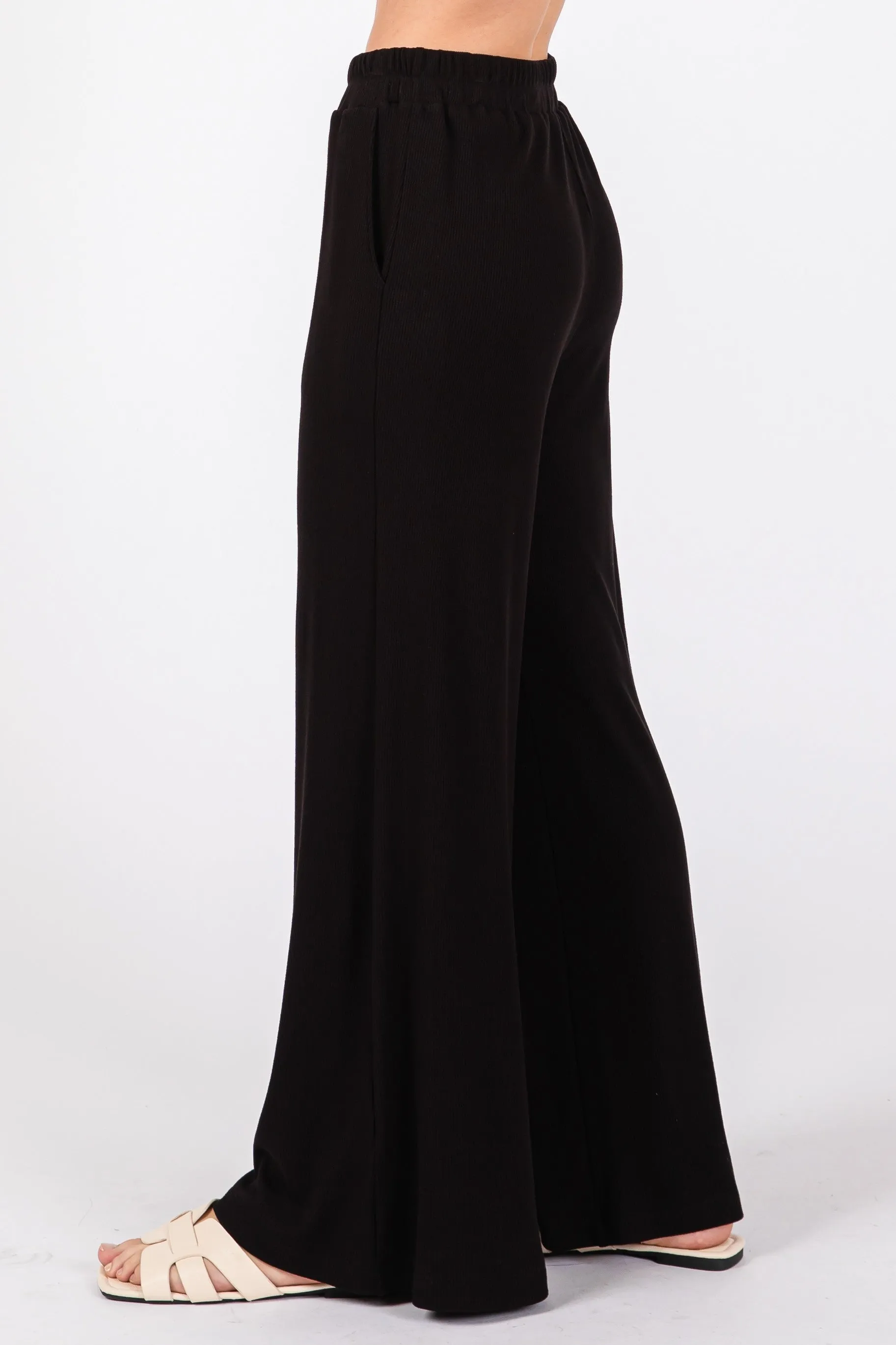 THERMAL WIDE LEG PANTS