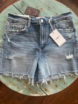 Vervet High Rise A Line Denim Shorts