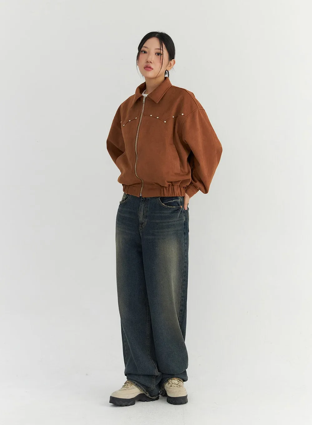 Washed Wide Leg Jeans CO306