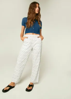 Wave Print Straight Leg Trousers