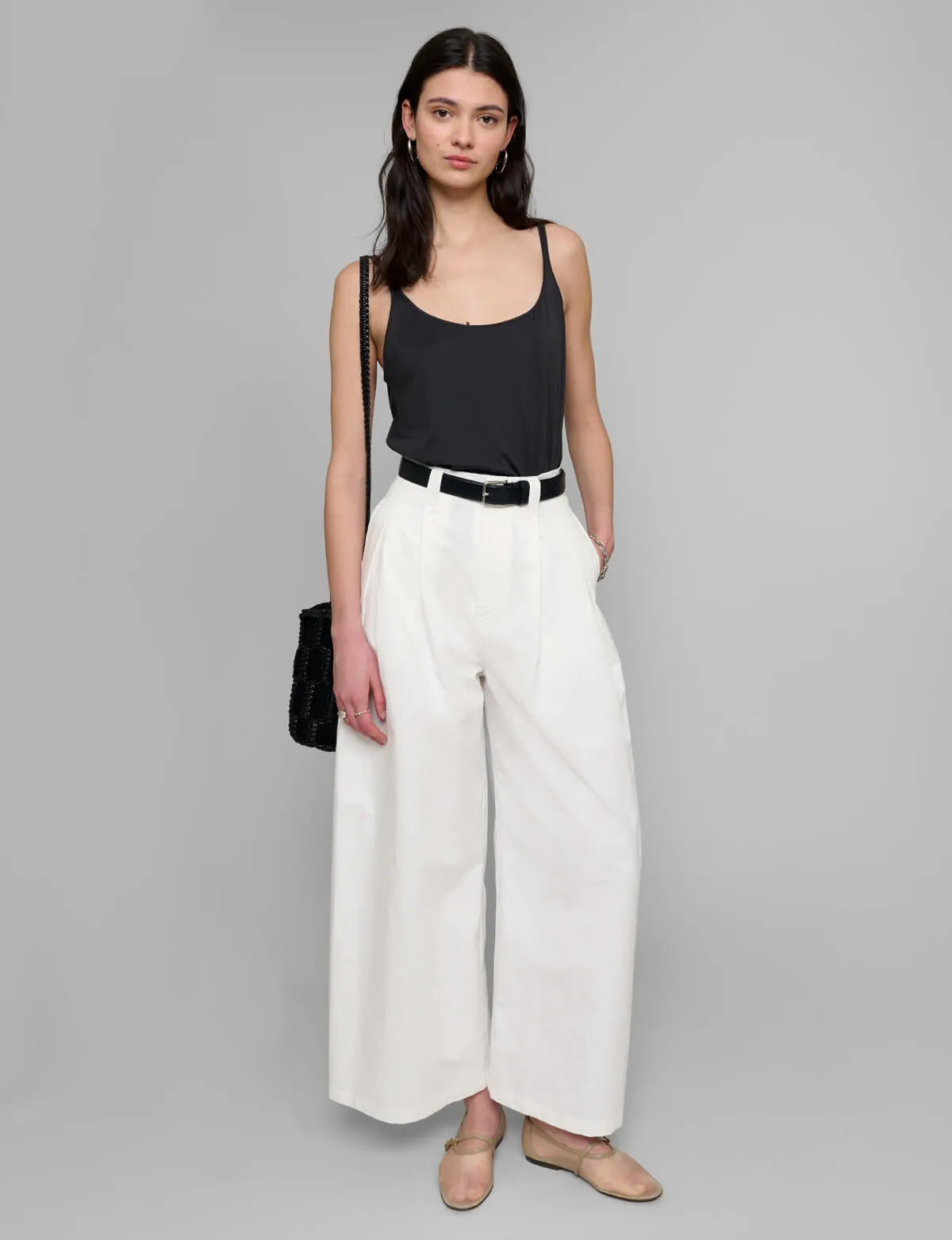 White Wide Leg Pants