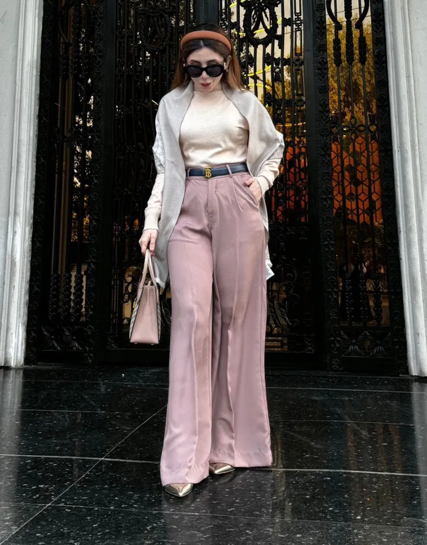 Wide Georgette Pants Pink