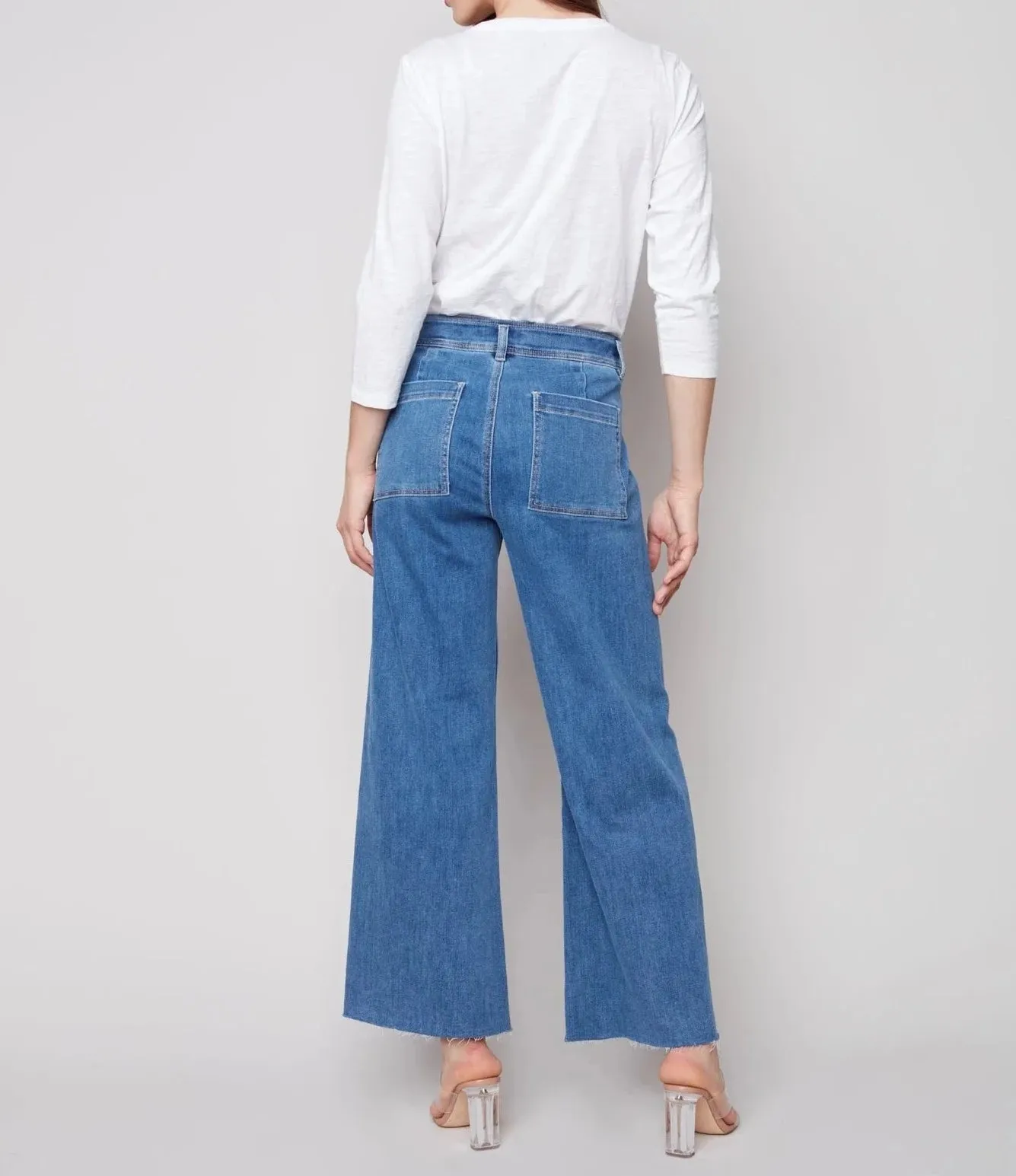 Wide Leg Blue Jeans