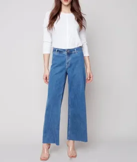 Wide Leg Blue Jeans