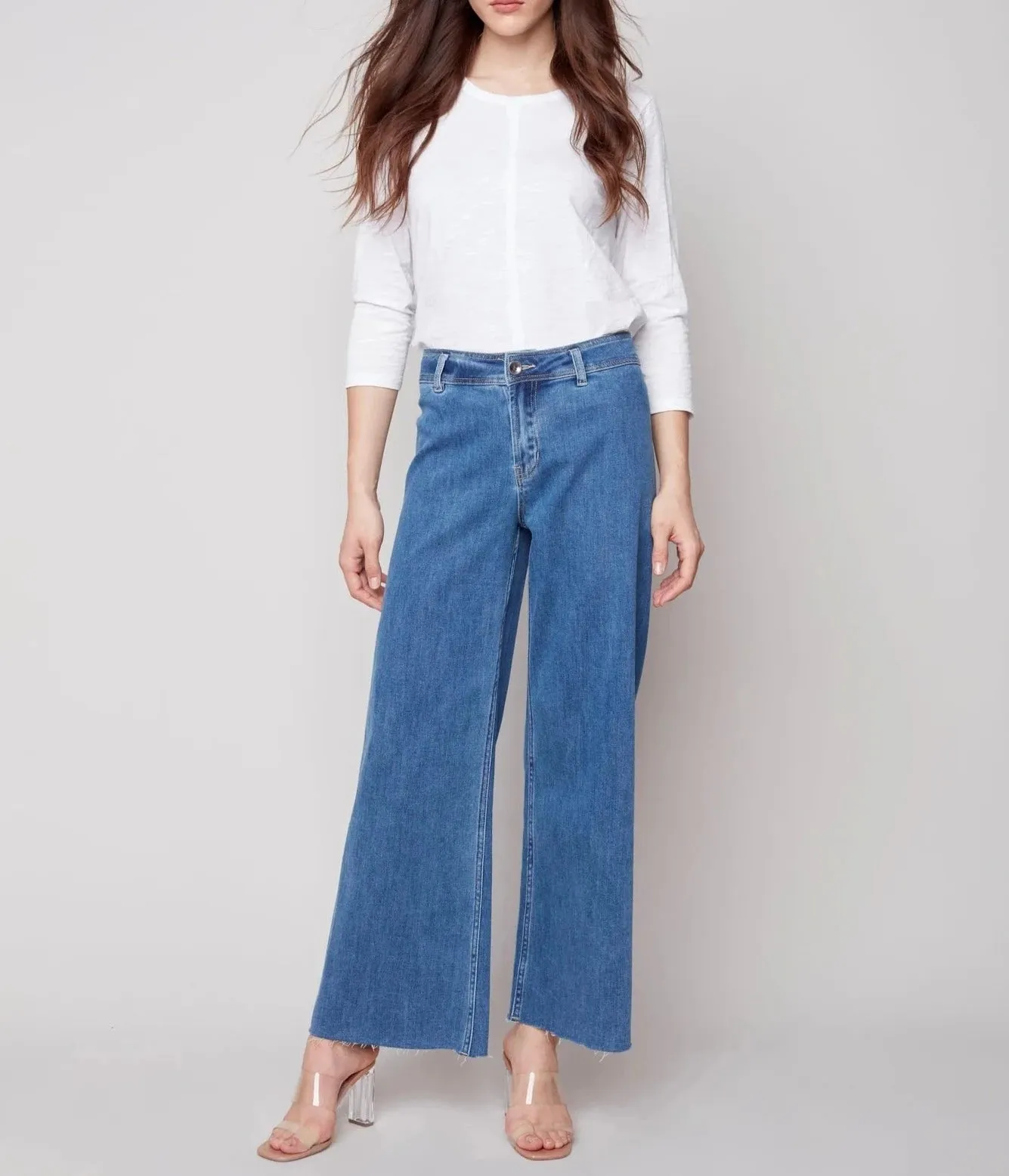 Wide Leg Blue Jeans