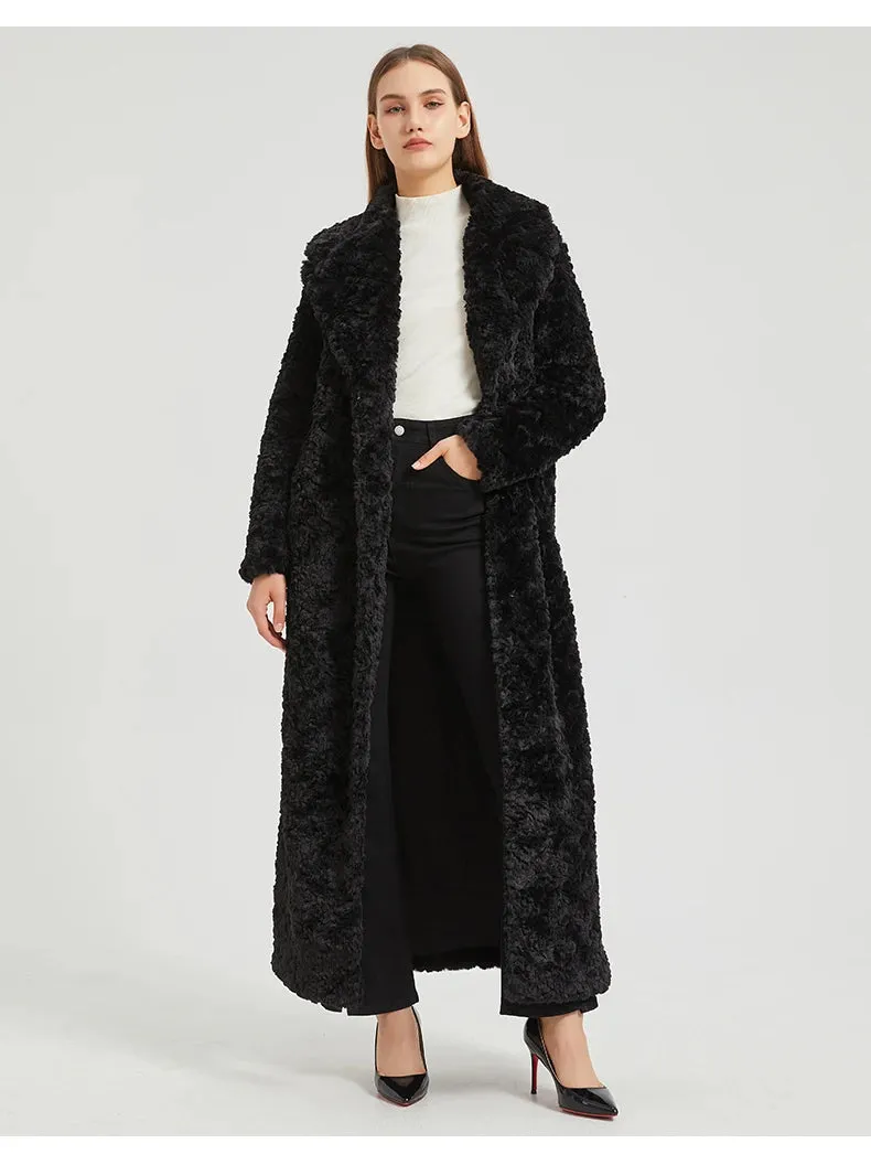 Women's Elegant Fluffy Faux Fur Long Coat