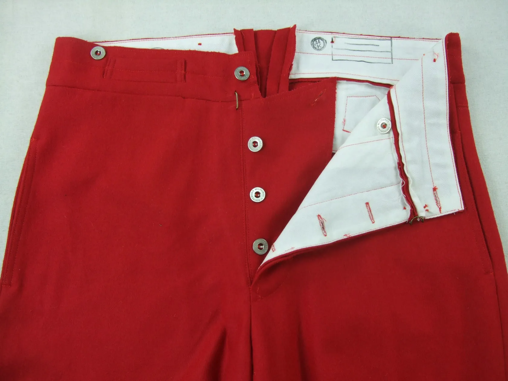 WW1 French Infantry Madder Red Wool Straight Trousers M1897 Service Pants