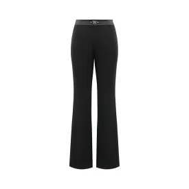 YAYING Merino Wool Micro Flare Black Pants